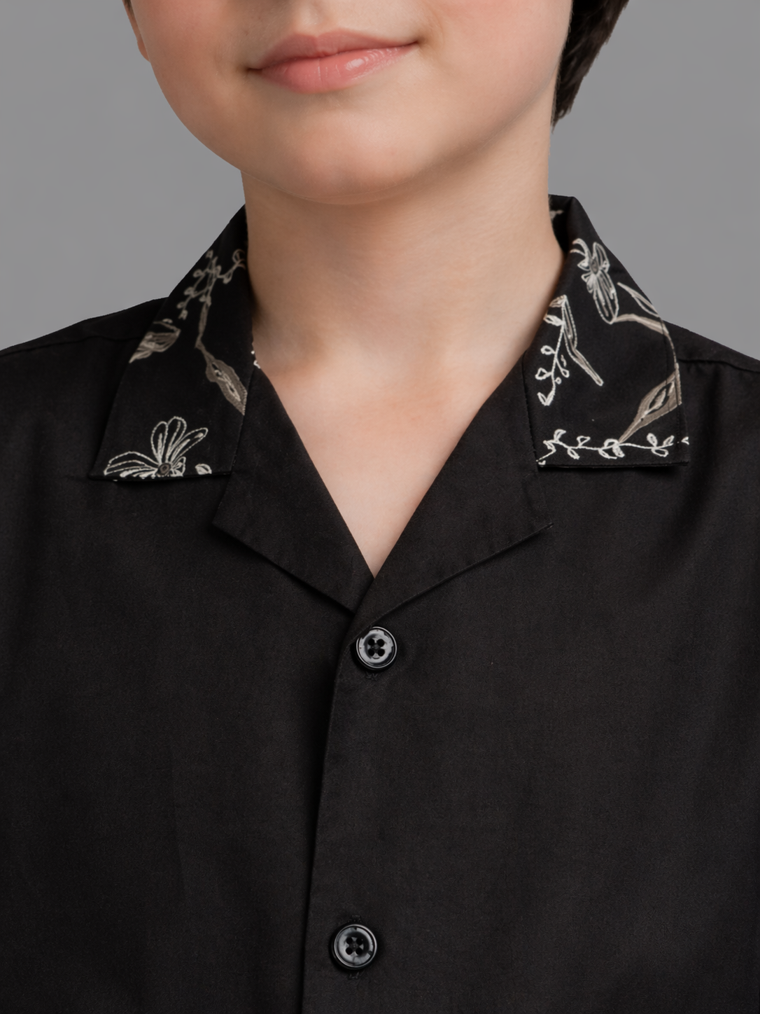 Boy Black Printed Shirt