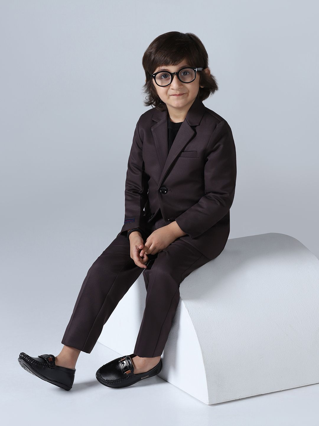 Boys BLack Notched Lapel Blazer