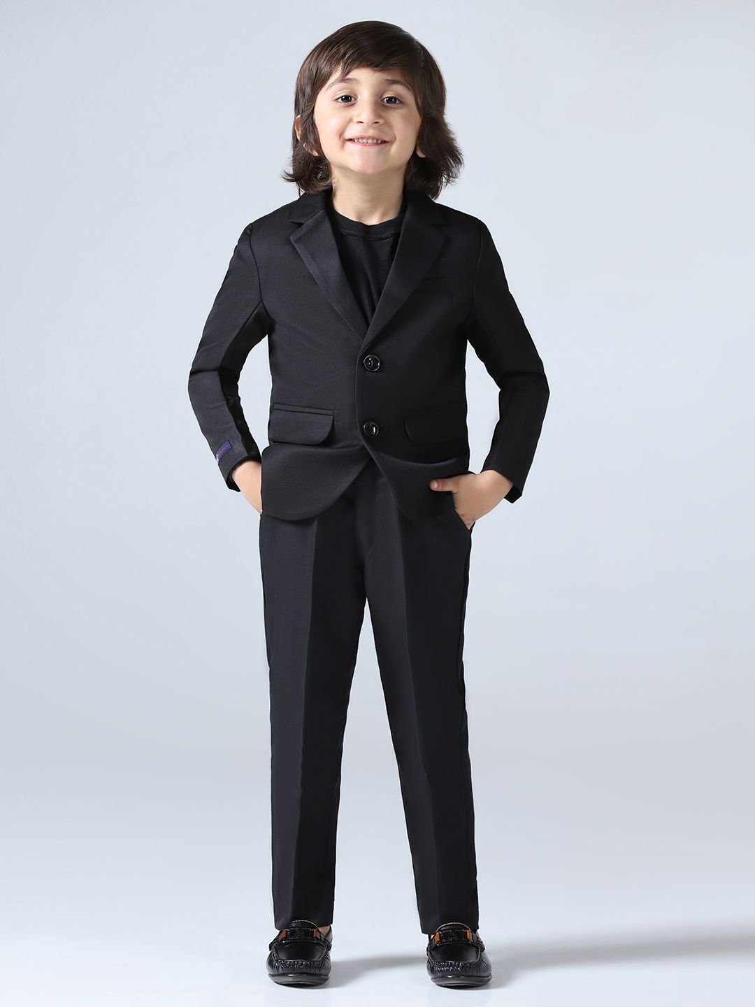 Boys BLack Notched Lapel Blazer