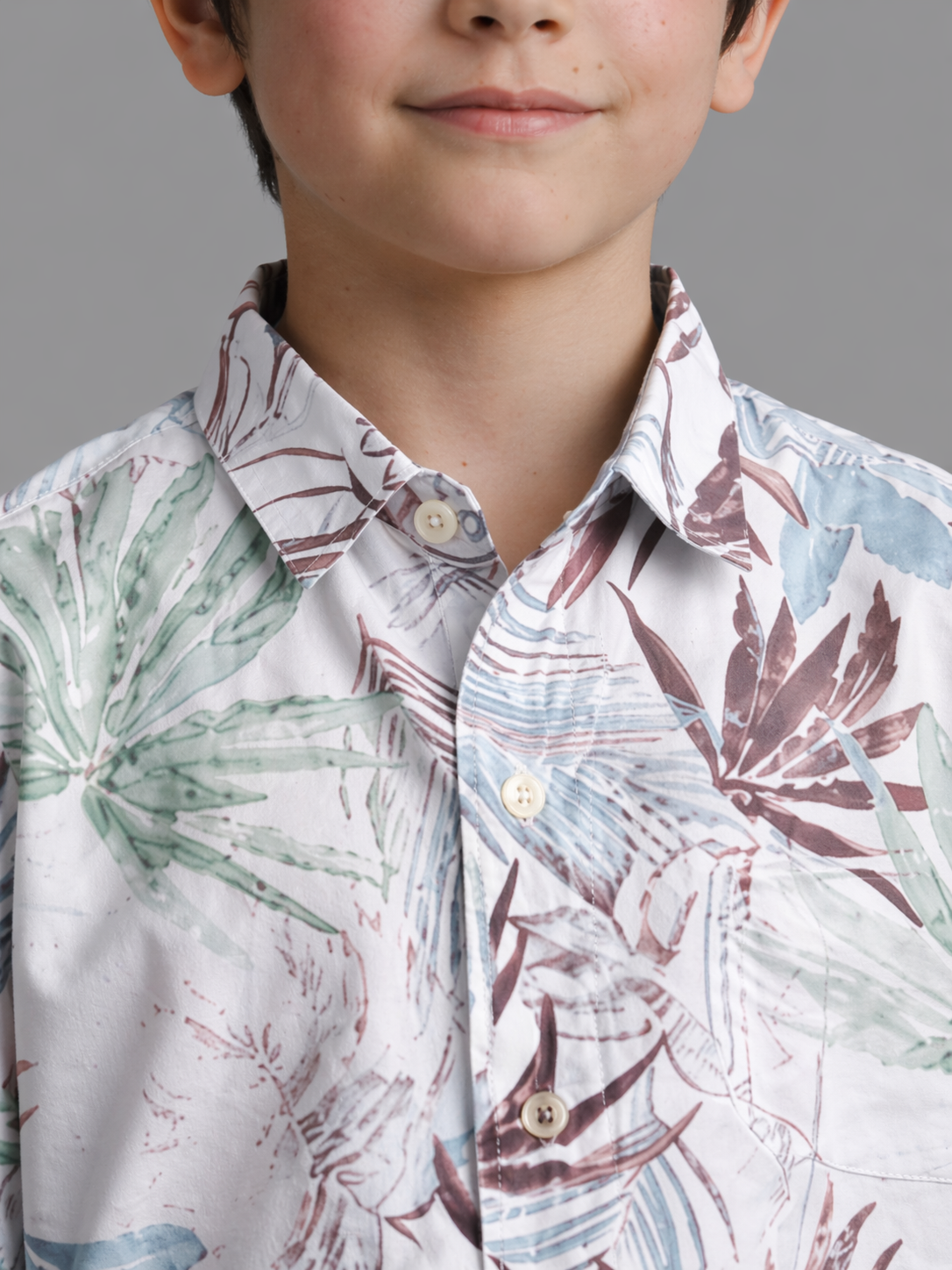 Boys white printed shirt