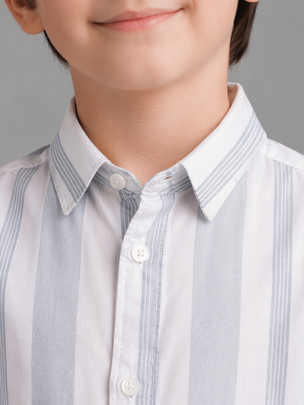 Grey Half sleeves striped shirt