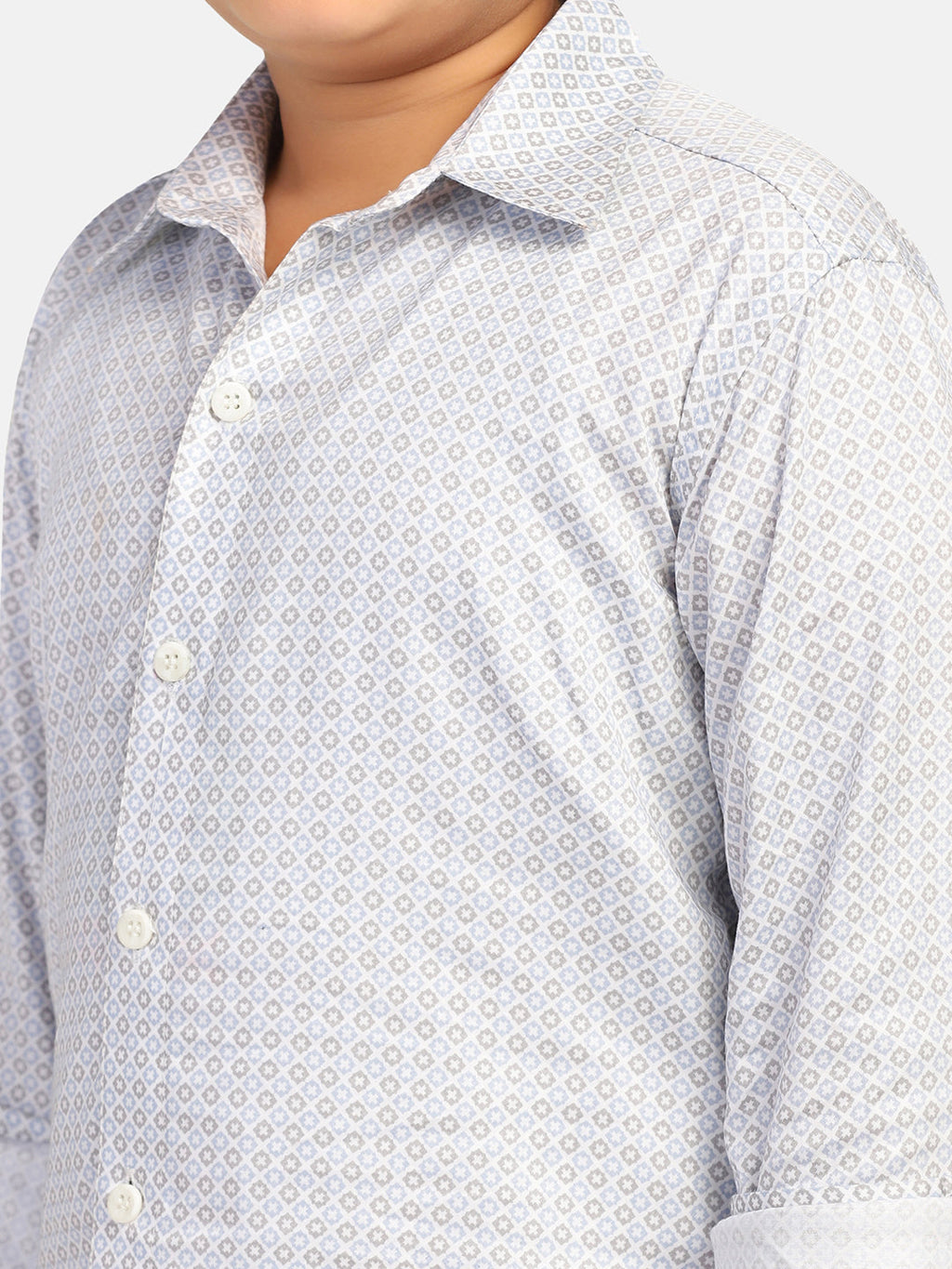 Boys Grey Printed Shirt - Tahvo India