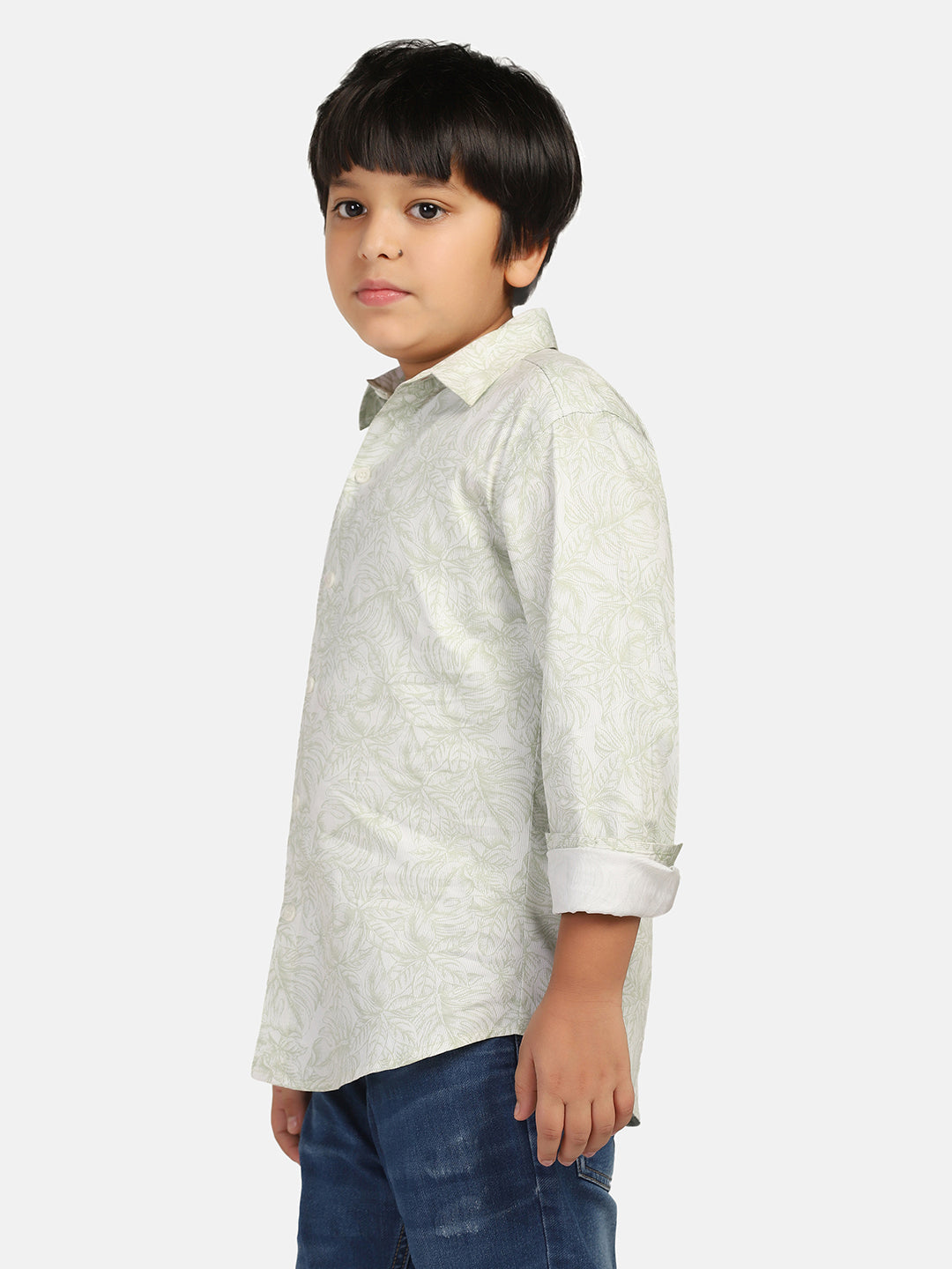 Boys Green Printed Shirt - Tahvo India
