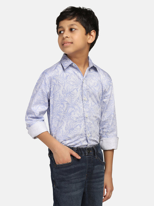 Boys Blue Printed Shirt - Tututree