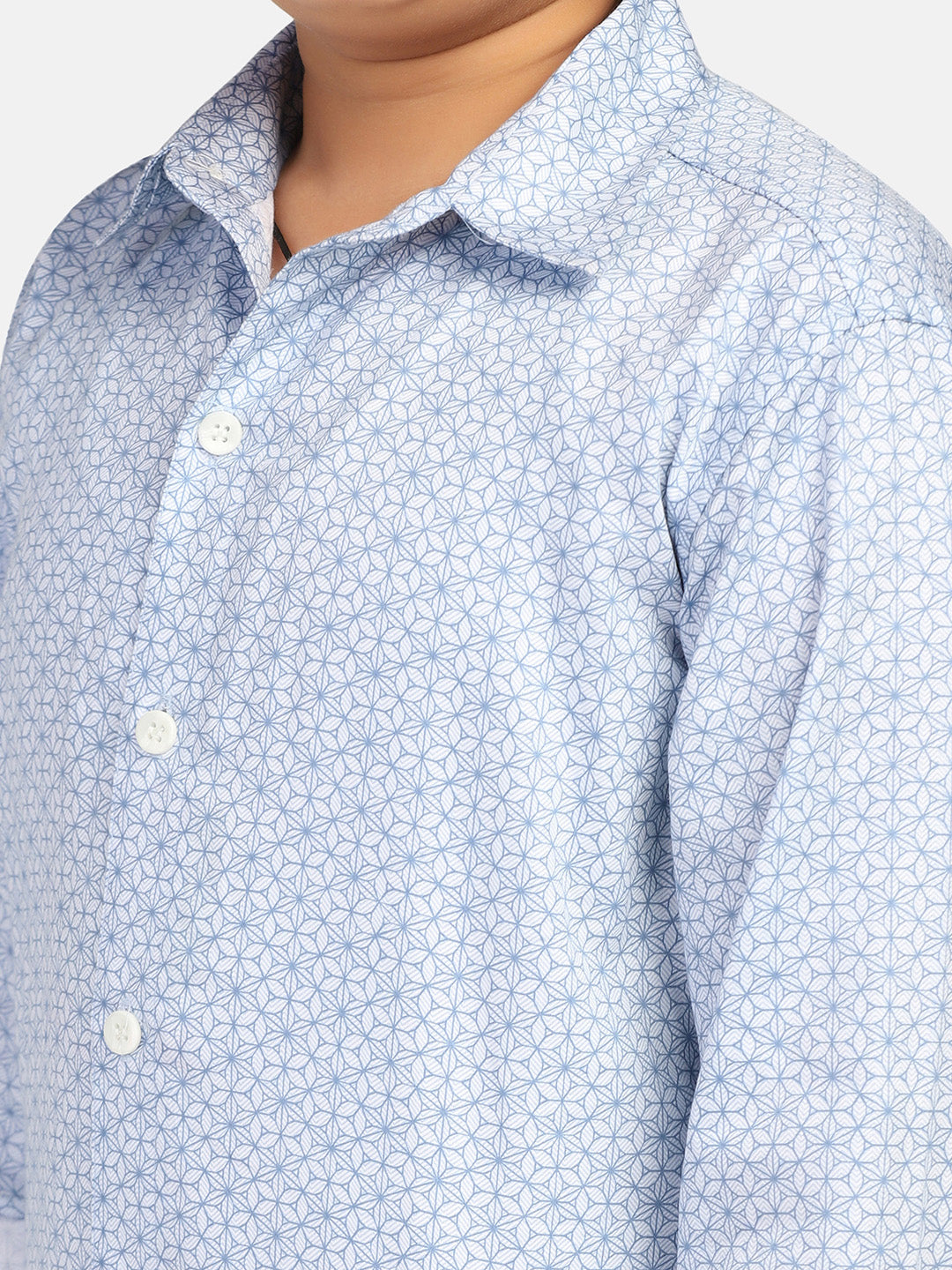 Boys Blue Printed Shirt - Tahvo India