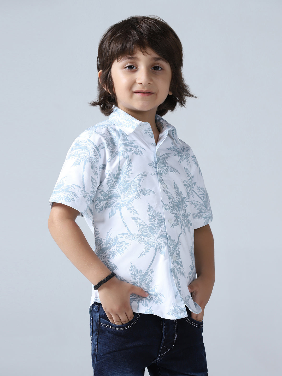 Boys Coco Tree Print Shirt