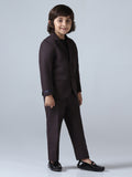 Coffee Brown Notched Lapel Suit Set - Tututree