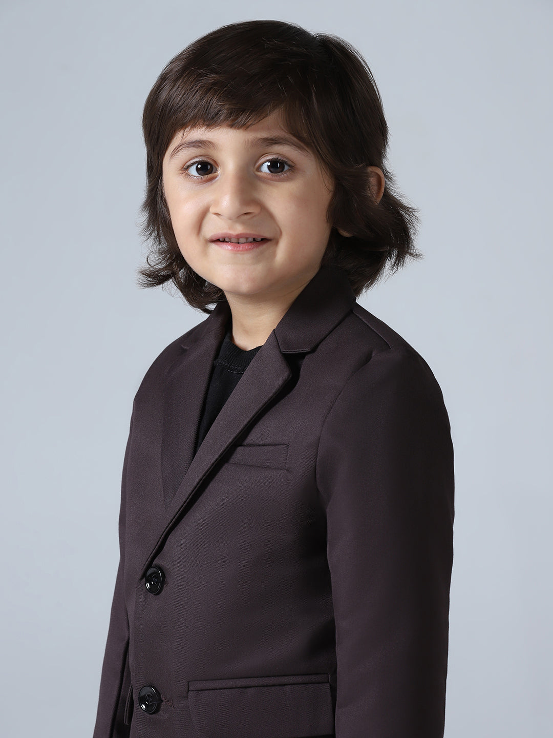 Coffee Brown Notched Lapel Suit Set - Tututree