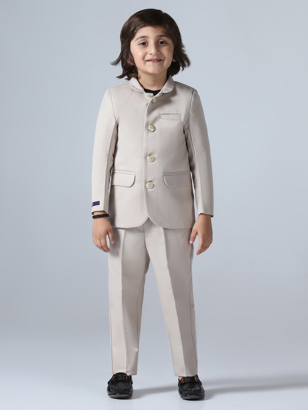 Beige Bandhgala Blazer & Trouser Set