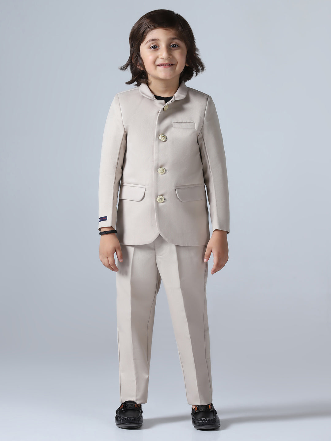 Beige Bandhgala Blazer & Trouser Set