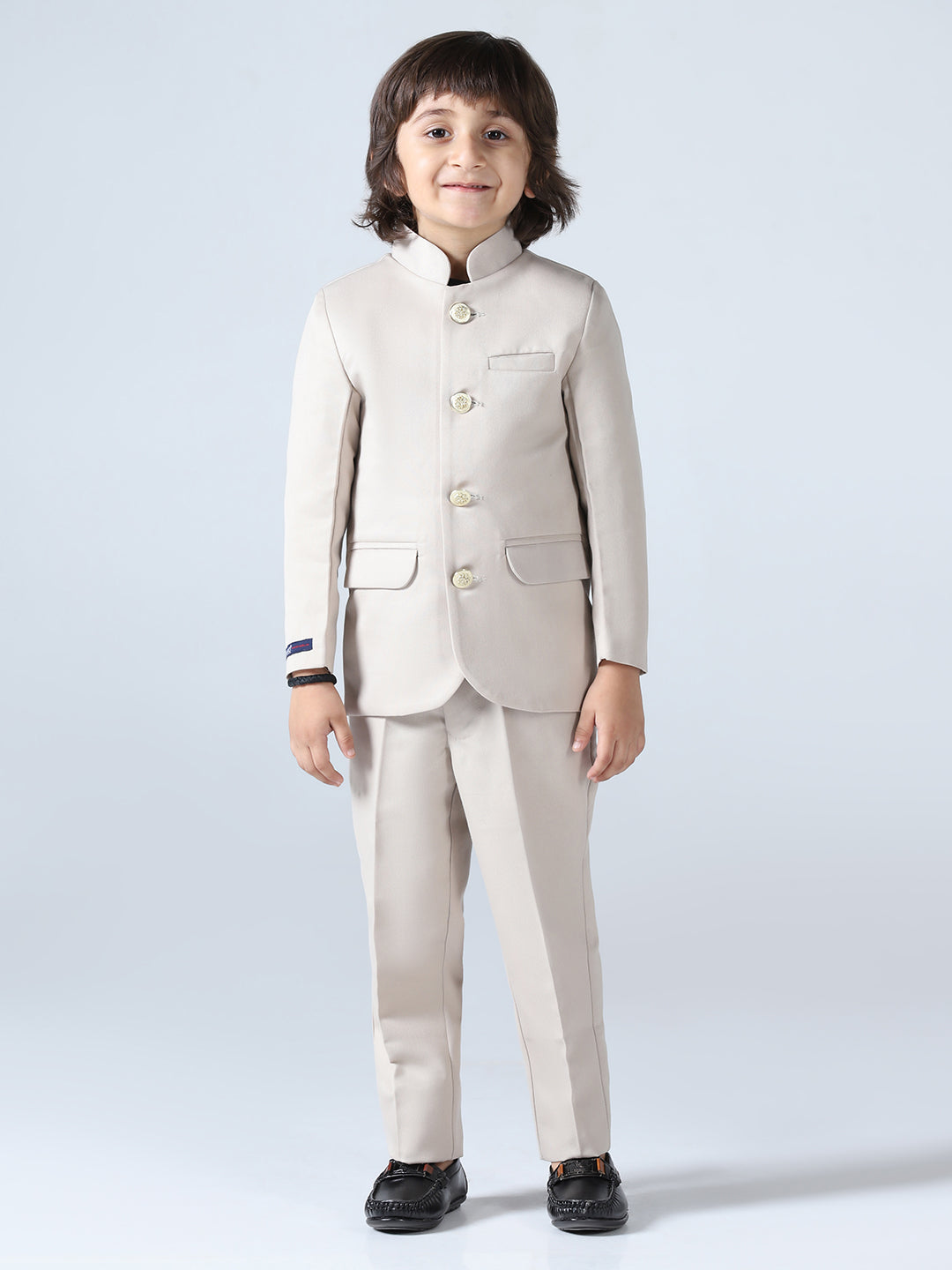 Beige Bandhgala Blazer & Trouser Set