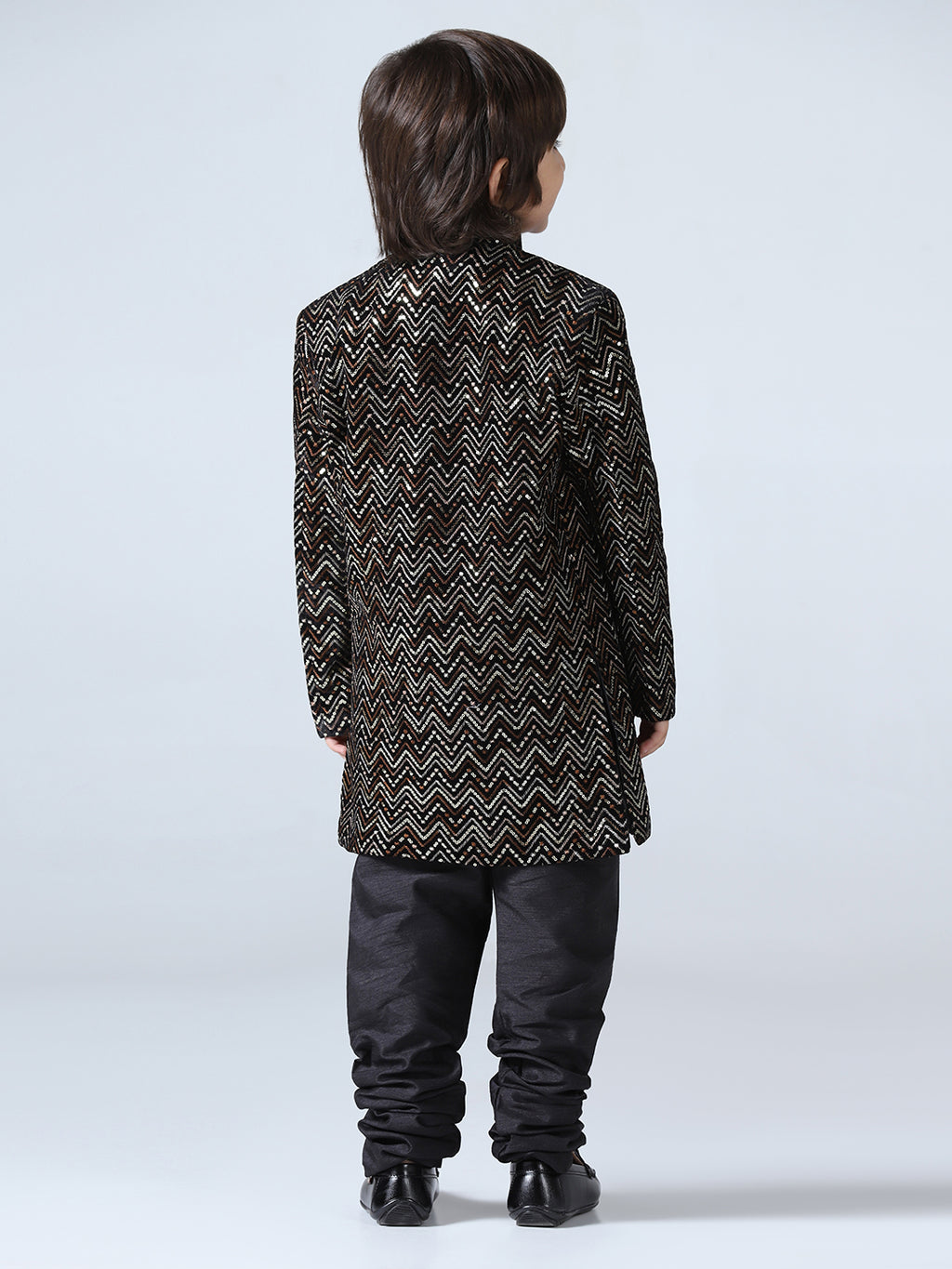 Boy Embellished Slim-Fit Sherwani Set