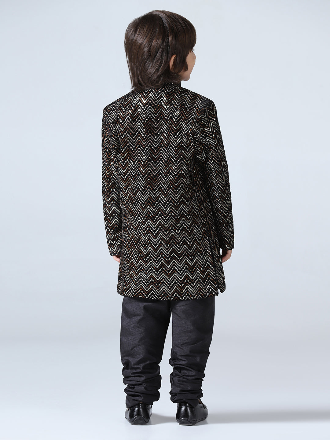 Boy Embellished Slim-Fit Sherwani Set