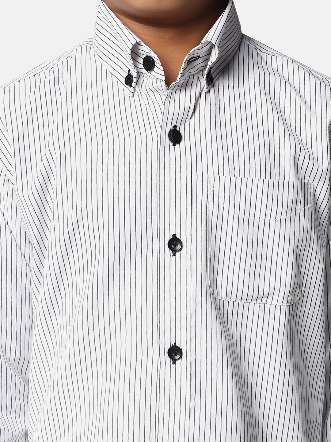 Kids White Striped Shirt - Tahvo India