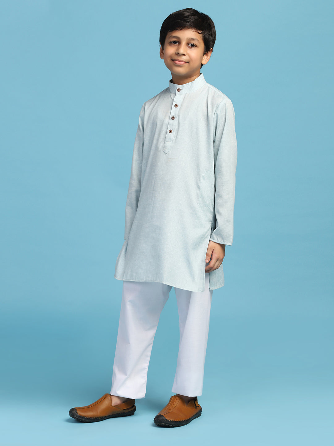 Boys Solid Kurta Pyjama Set - Tahvo India