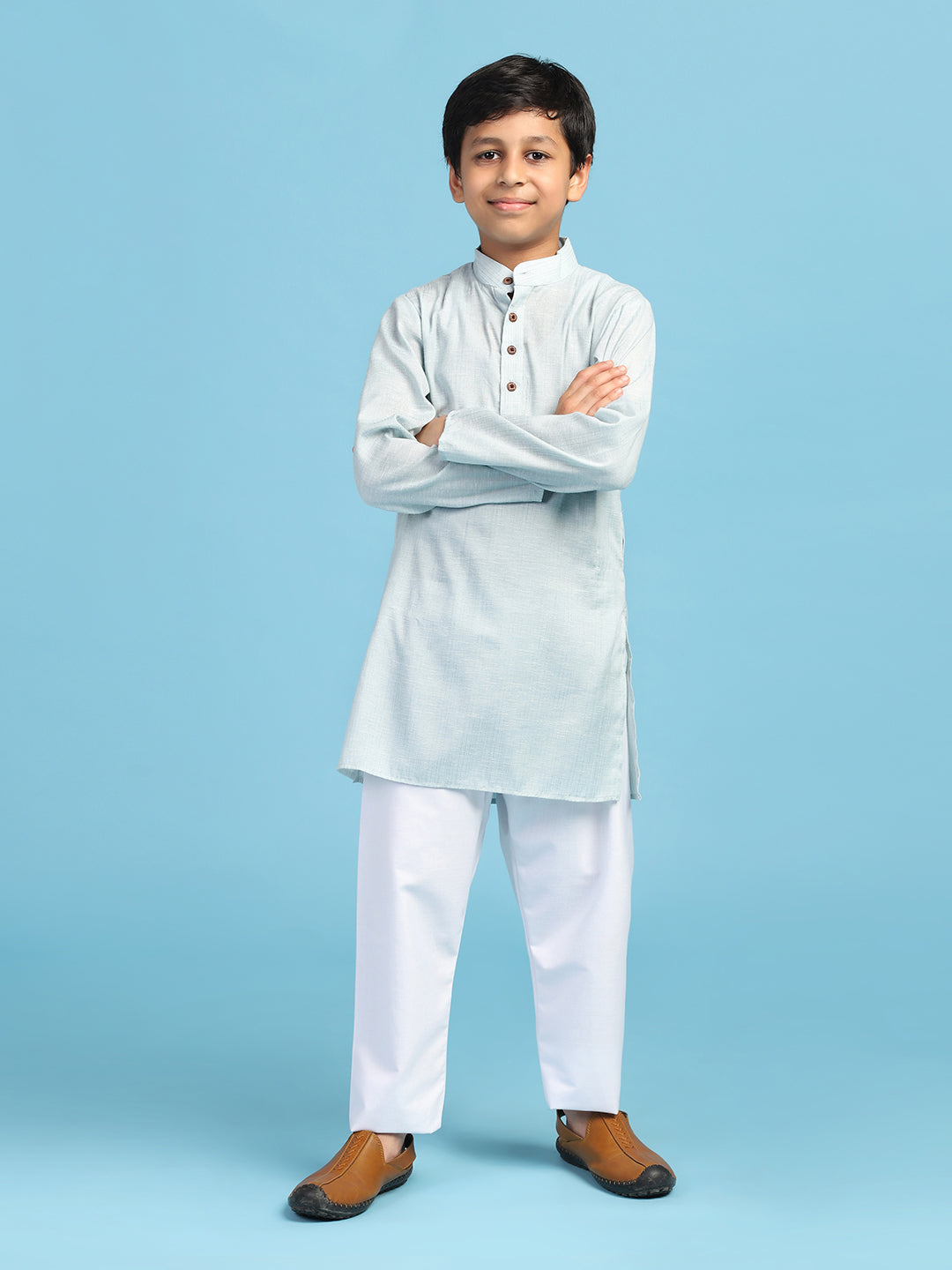 Boys Solid Kurta Pyjama Set - Tututree