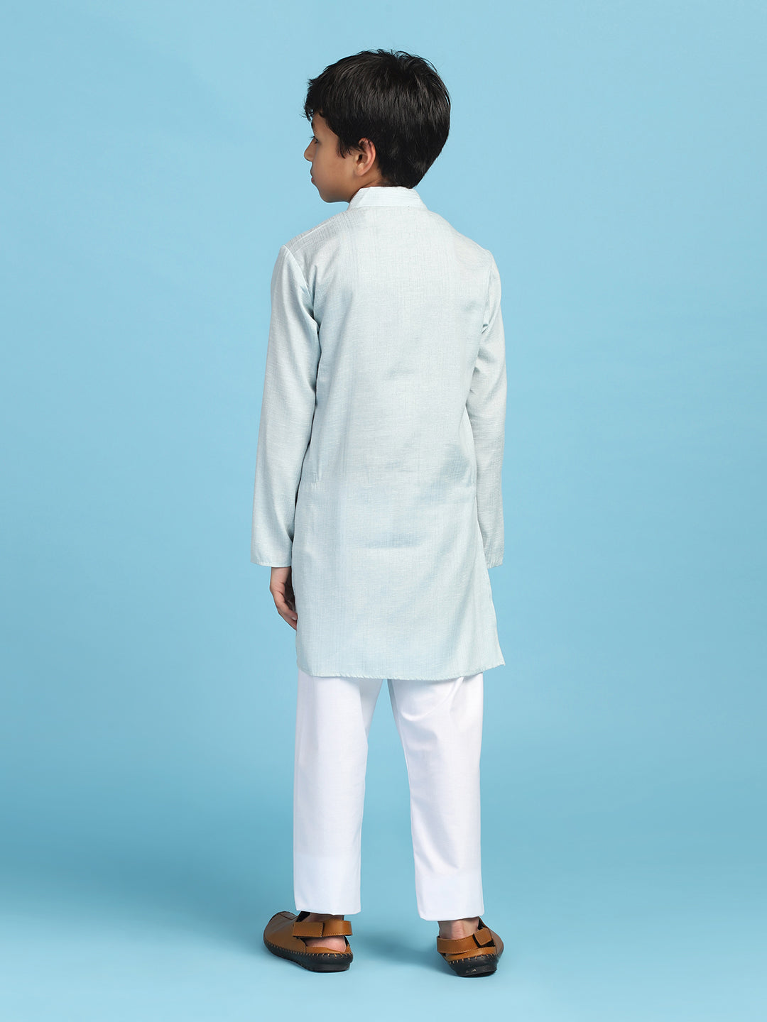 Boys Solid Kurta Pyjama Set - Tututree
