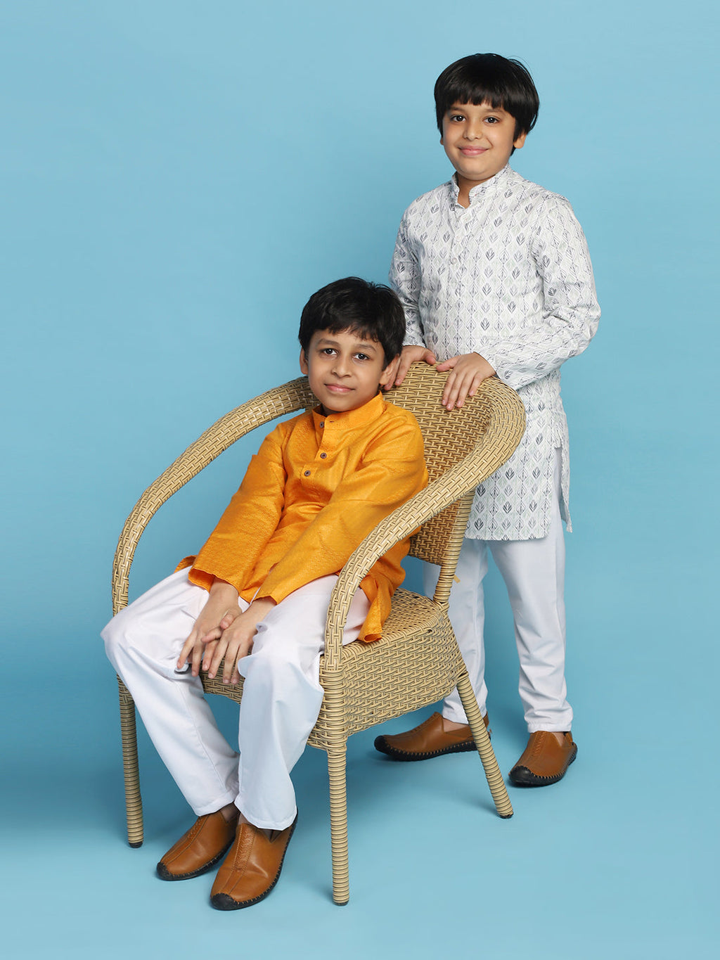 Boys Yellow Kurta Set - Tahvo India