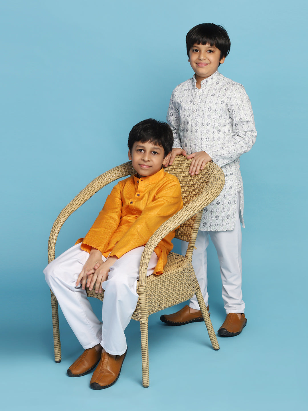 Boys Yellow Kurta Set - Tahvo India