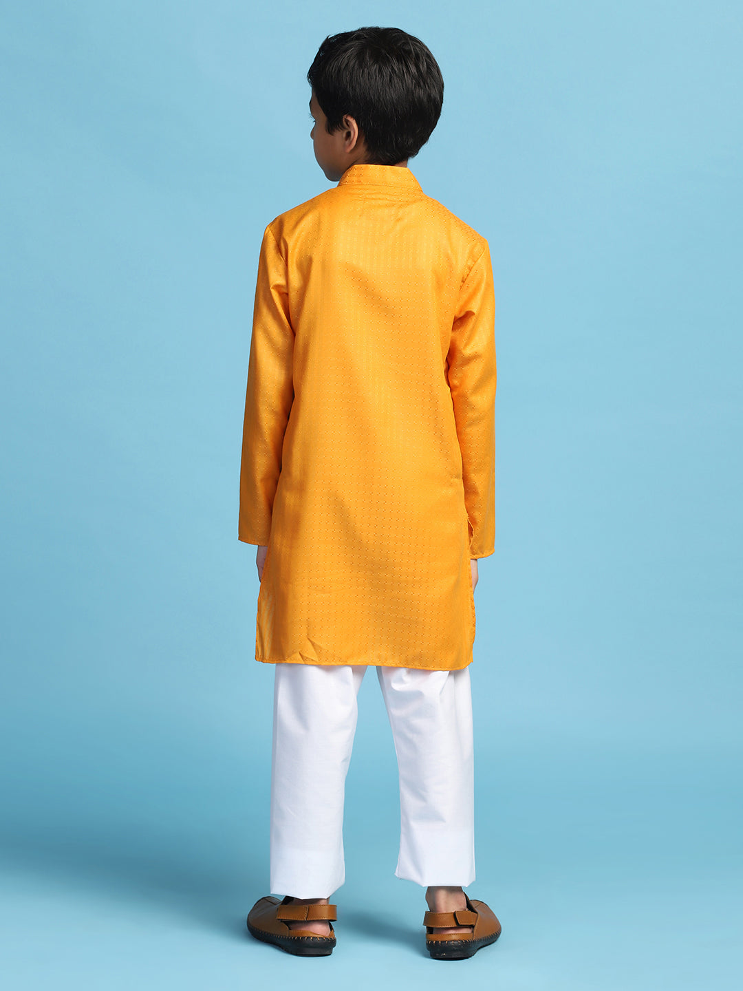 Boys Yellow Kurta Set - Tahvo India