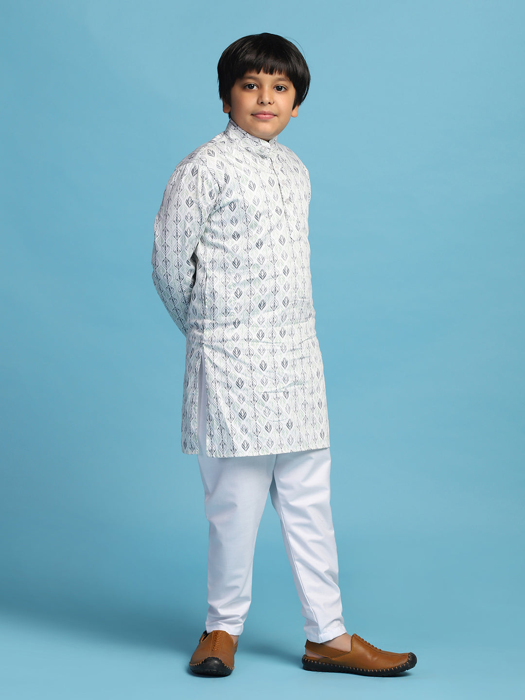 Boys Cotton Printed Kurta Set - Tahvo India