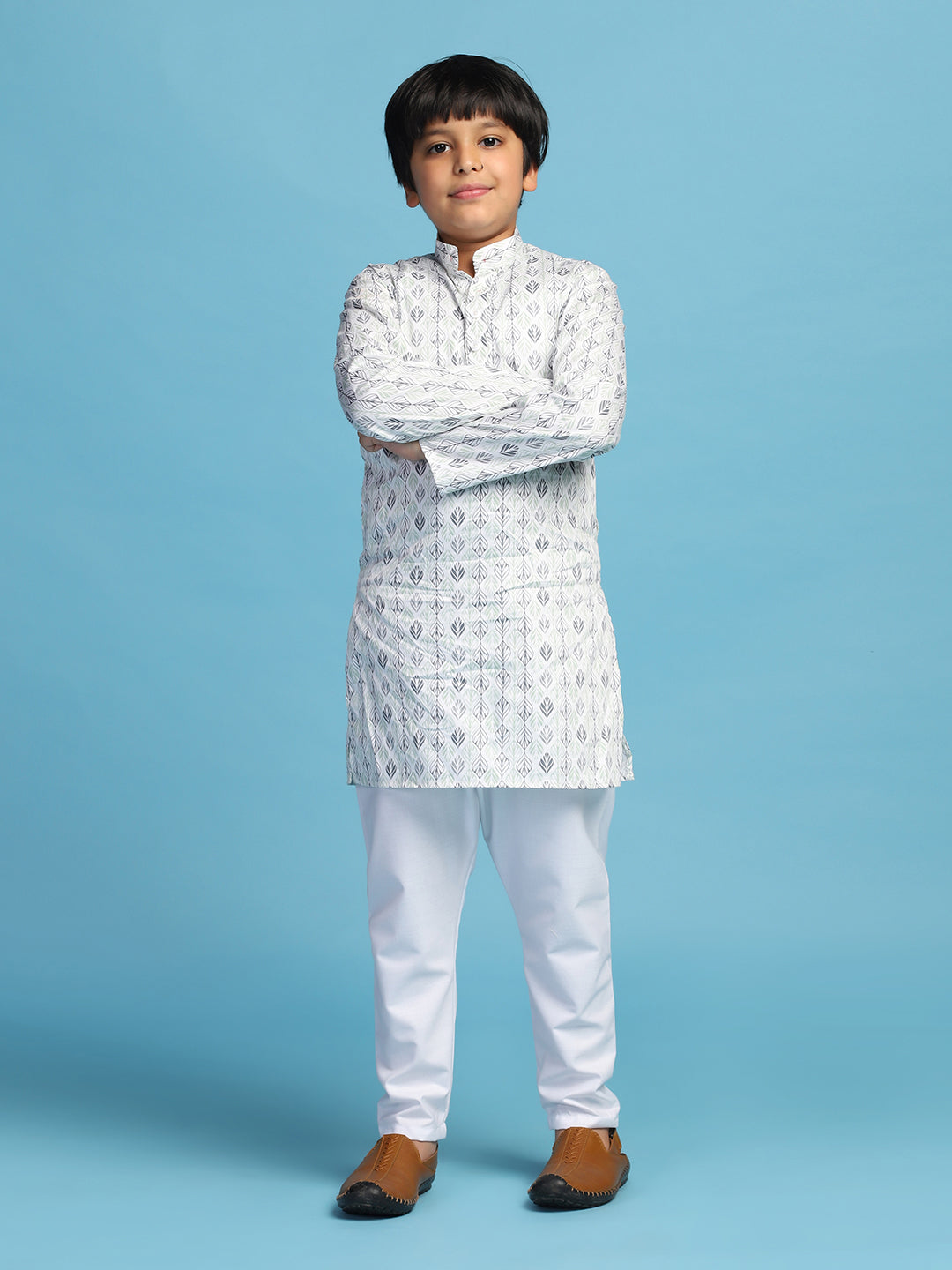 Boys Cotton Printed Kurta Set - Tahvo India