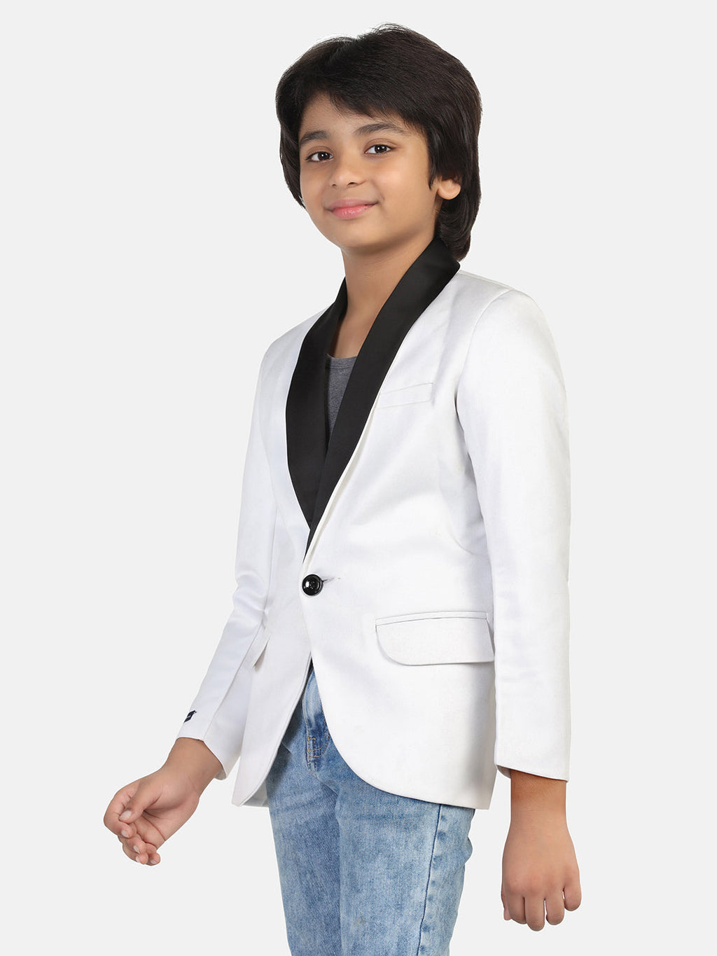 Boys White Tuxedo Blazer - Tahvo India