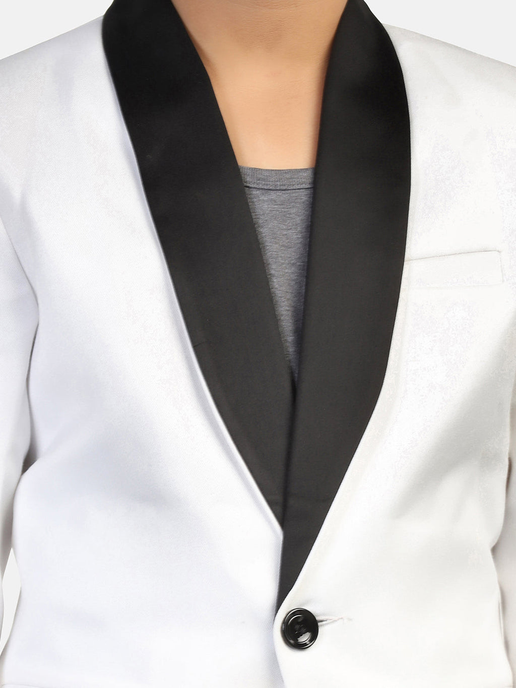 Boys White Tuxedo Blazer - Tahvo India