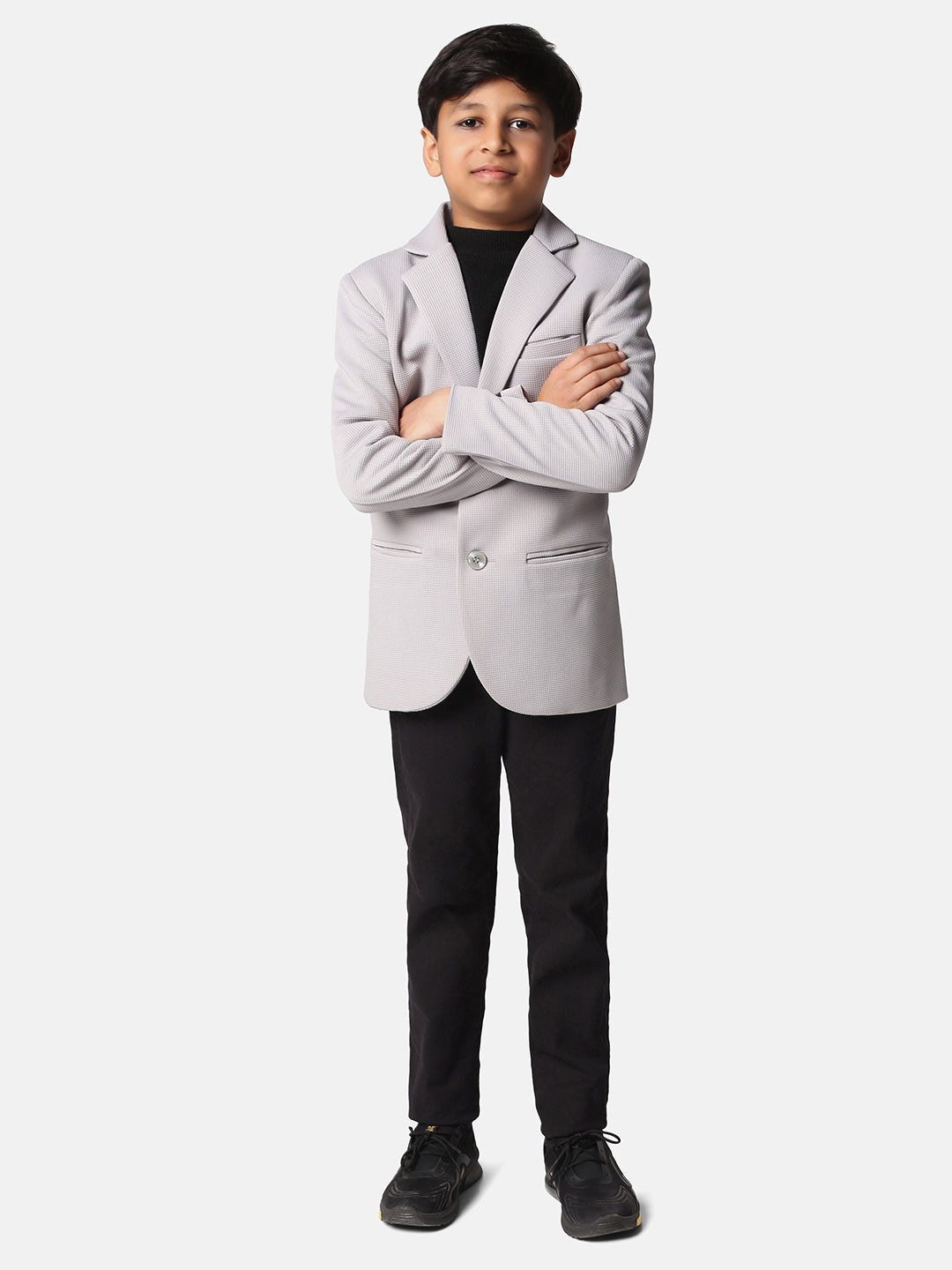 Solid Single Breasted Party Boys Blazer - Tahvo India