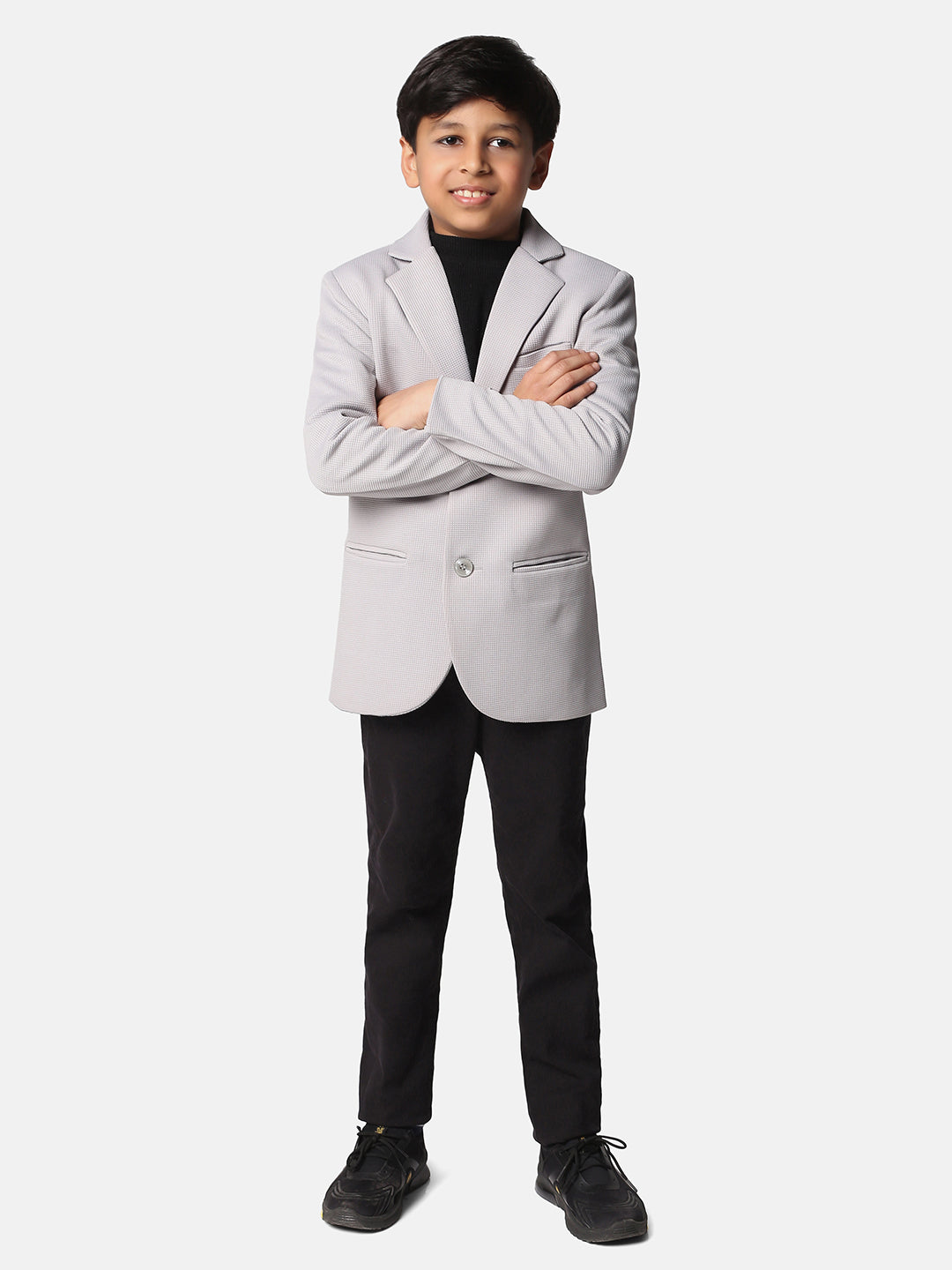 Solid Single Breasted Party Boys Blazer - Tahvo India