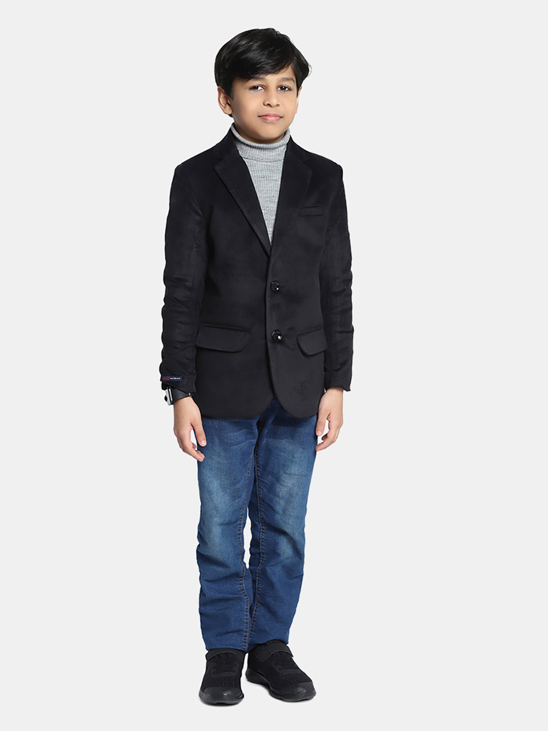 Kids Black Velvet Blazer - Tahvo India