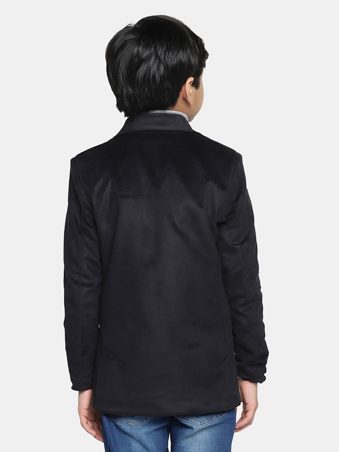 Kids Black Velvet Blazer - Tahvo India