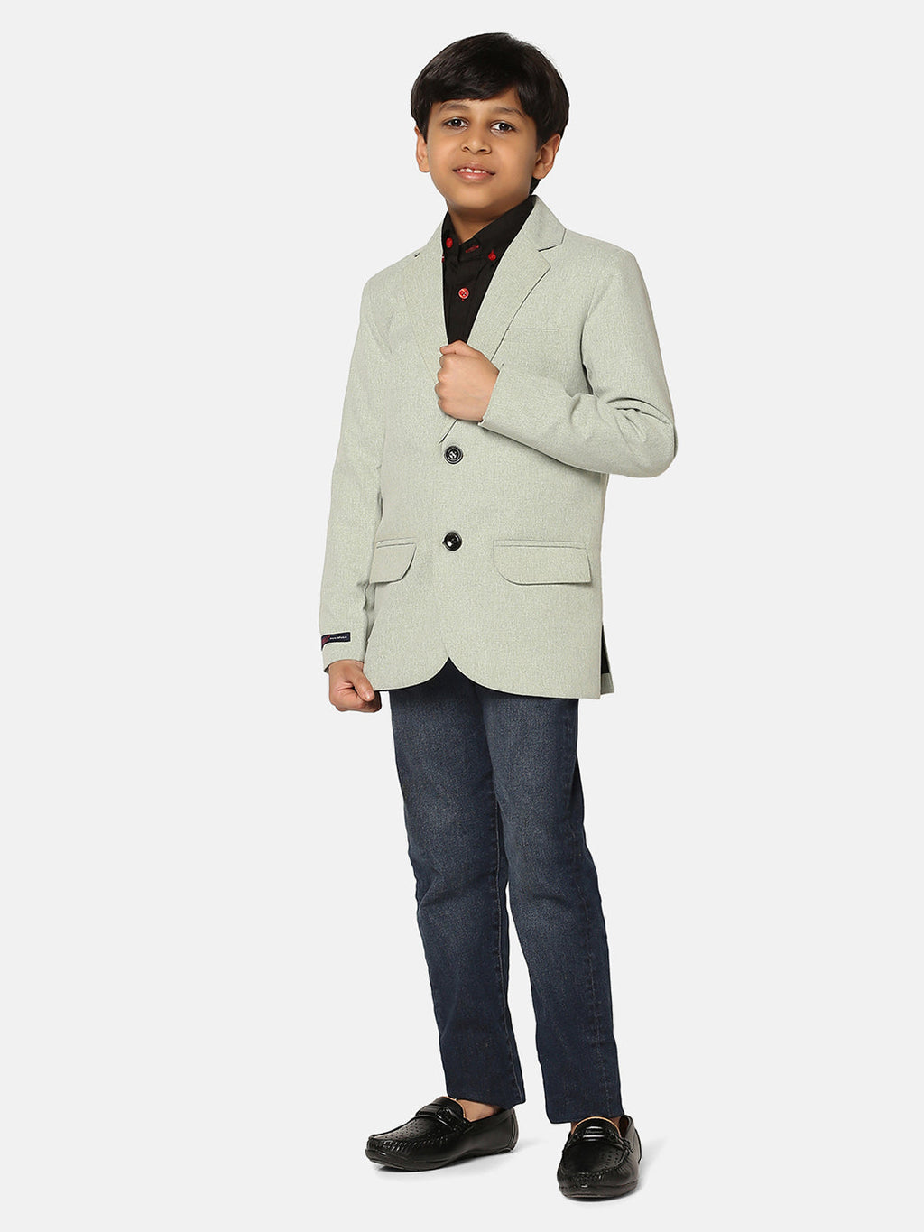 Boys Green Suede Blazer - Tahvo India