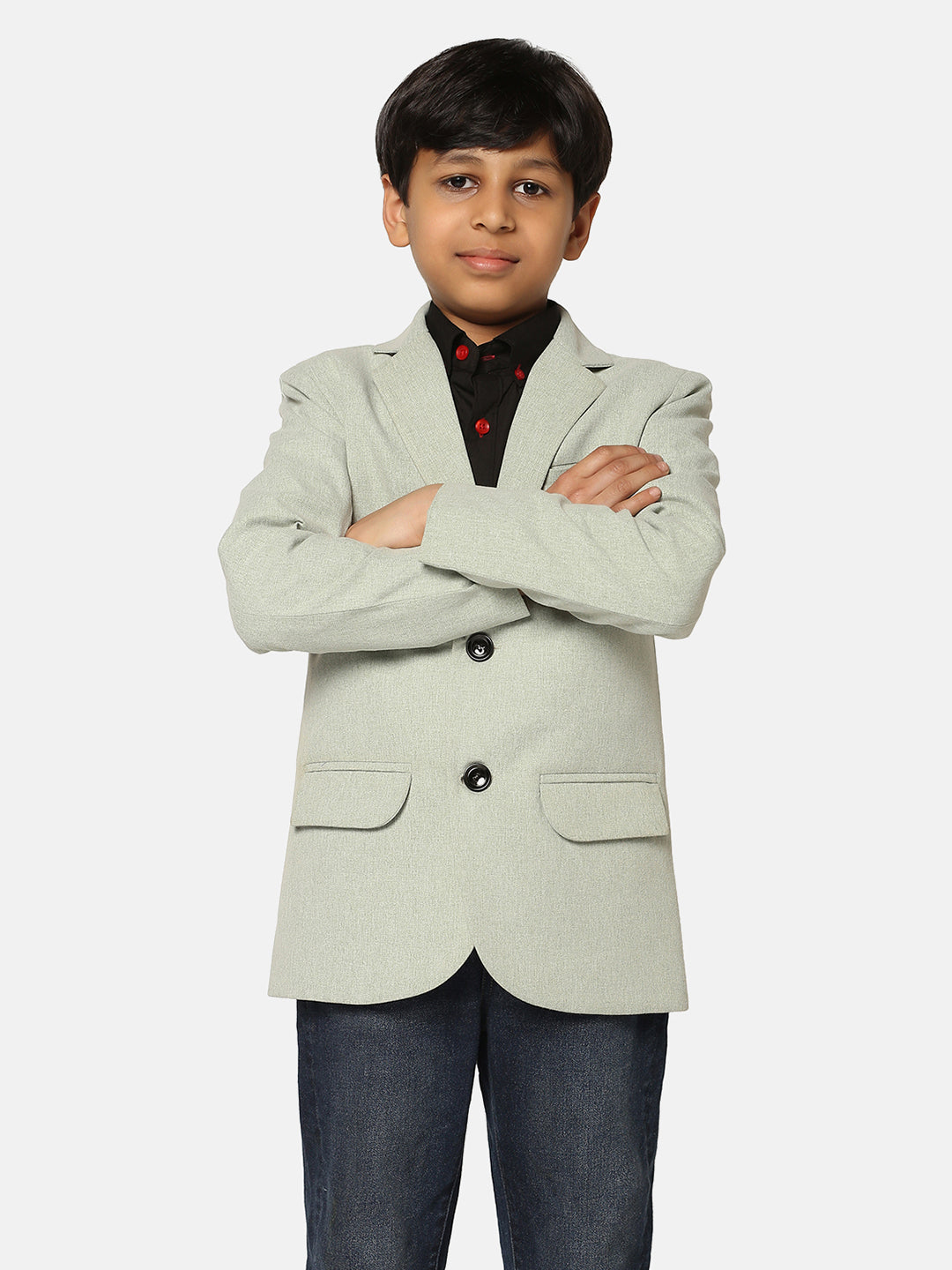 Boys Green Suede Blazer - Tahvo India