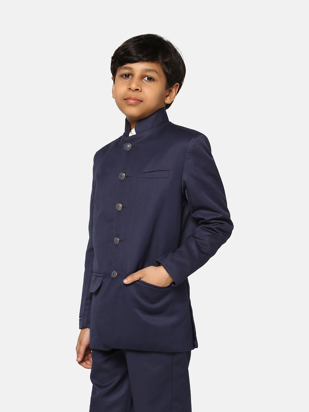 Kids Blue Bandgala Blazer - Tahvo India