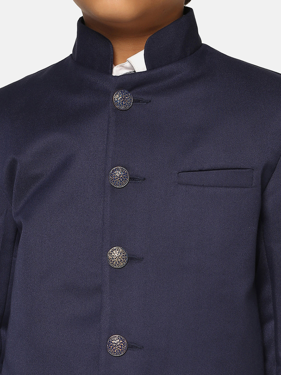 Kids Blue Bandgala Blazer - Tahvo India