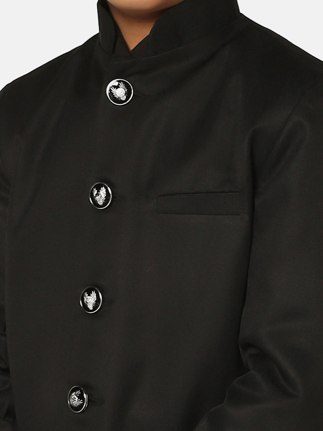 Kids Black Bandgala Blazer - Tahvo India