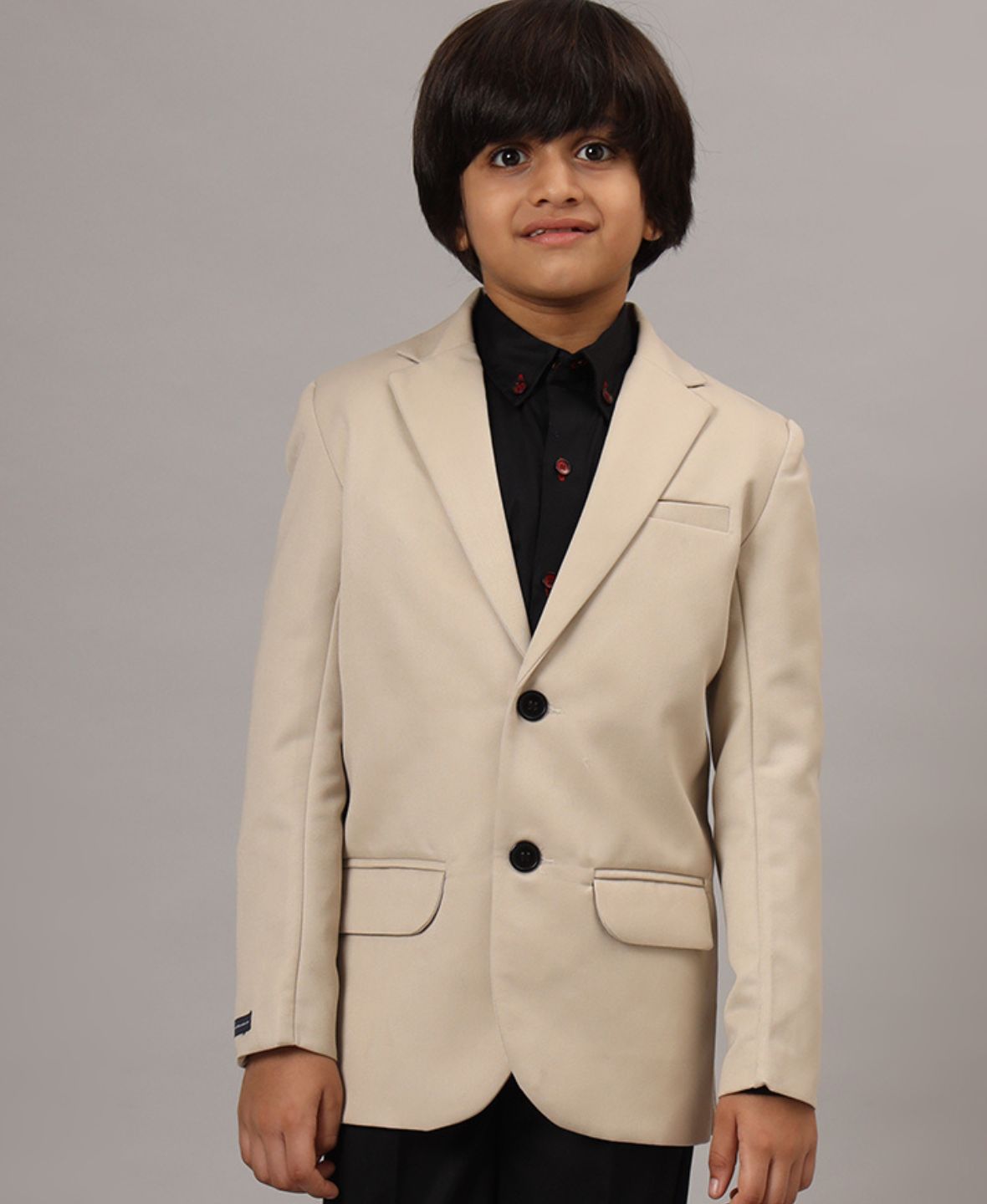 Boys Solid Beige Blazer - Tahvo India