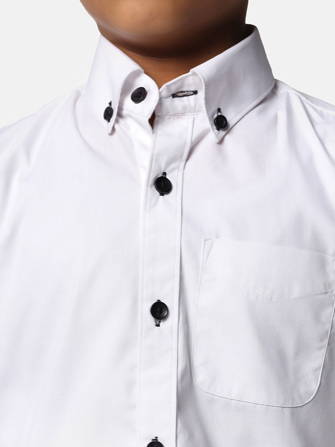 Kids White Solid Shirt - Tahvo India