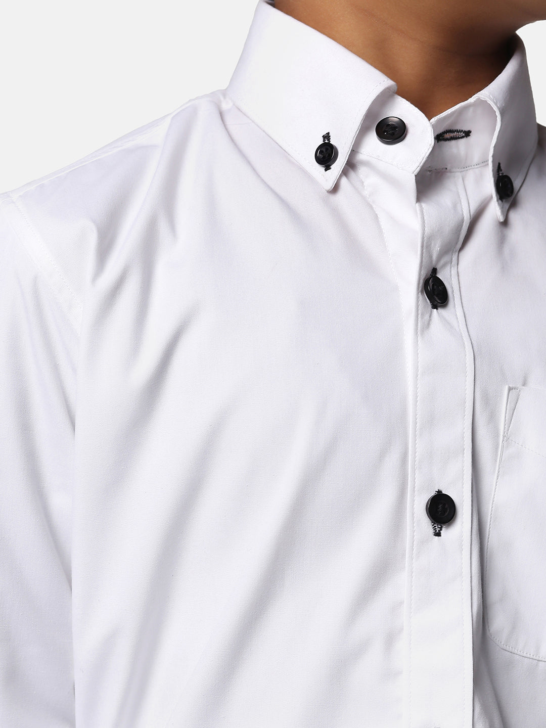 Kids White Solid Shirt - Tahvo India