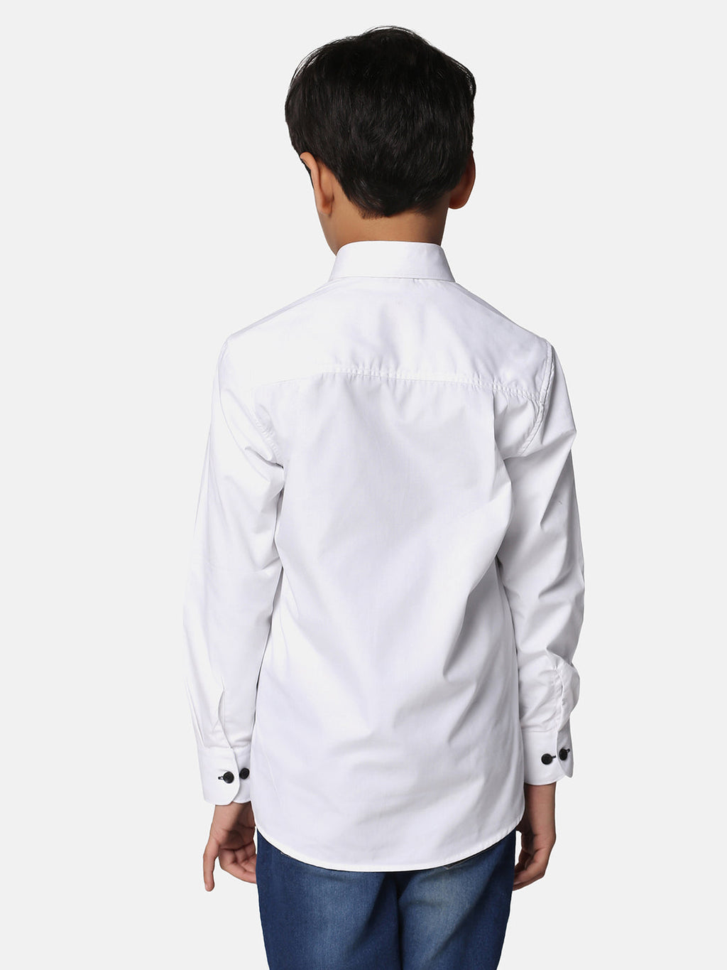Kids White Solid Shirt - Tahvo India