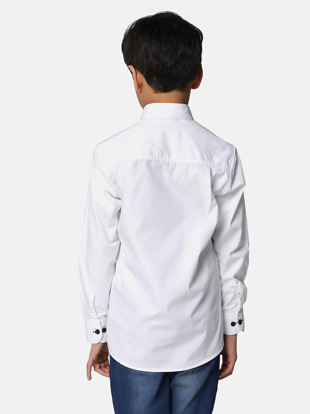 Kids White Solid Shirt - Tahvo India