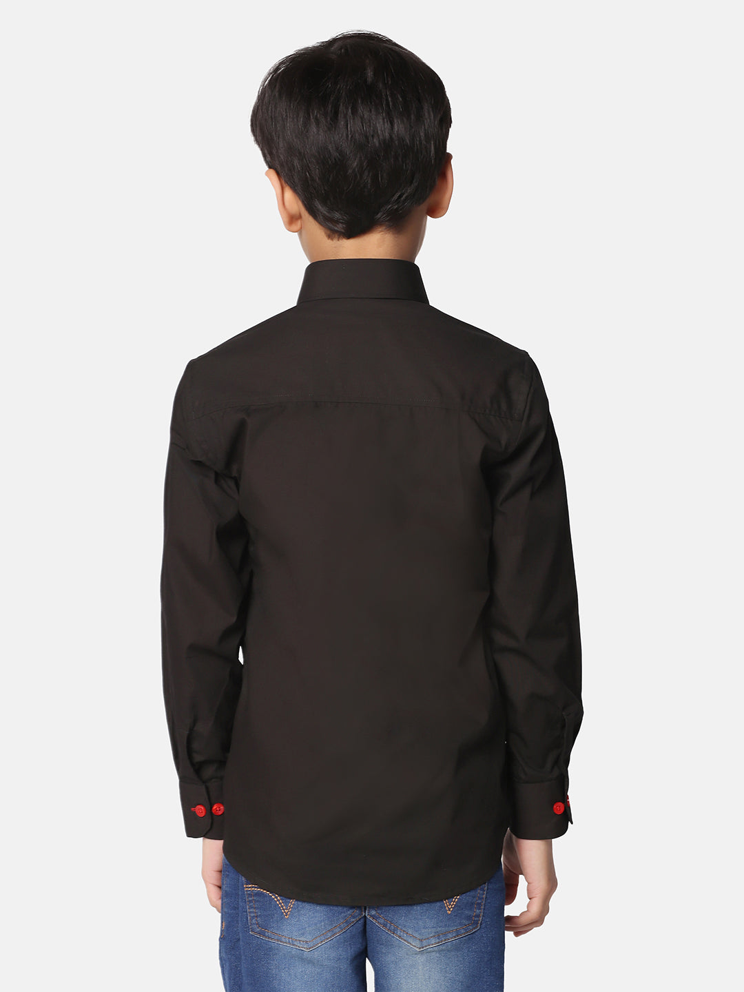 Kids Black Solid Shirt - Tahvo India