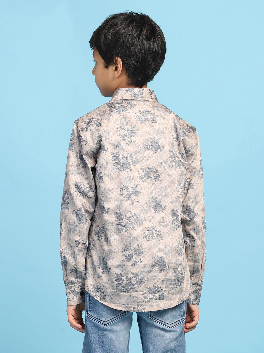 Boys Grey Printed Shirt - Tututree
