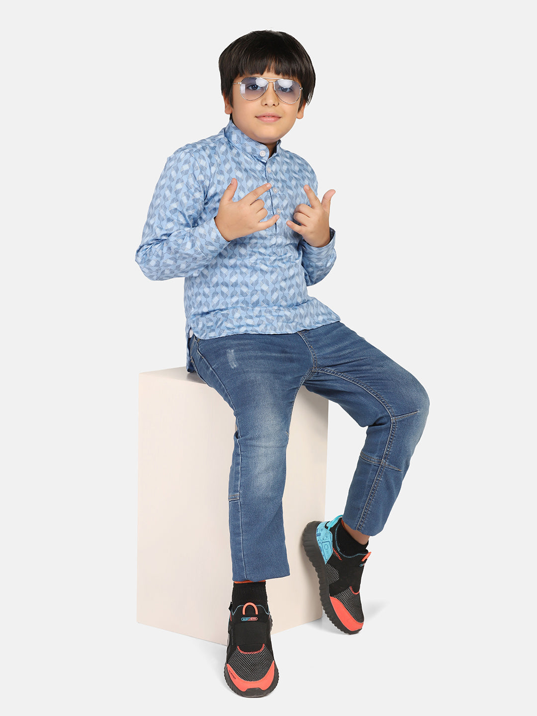 Blue Boys Kurta Shirt - Tahvo India