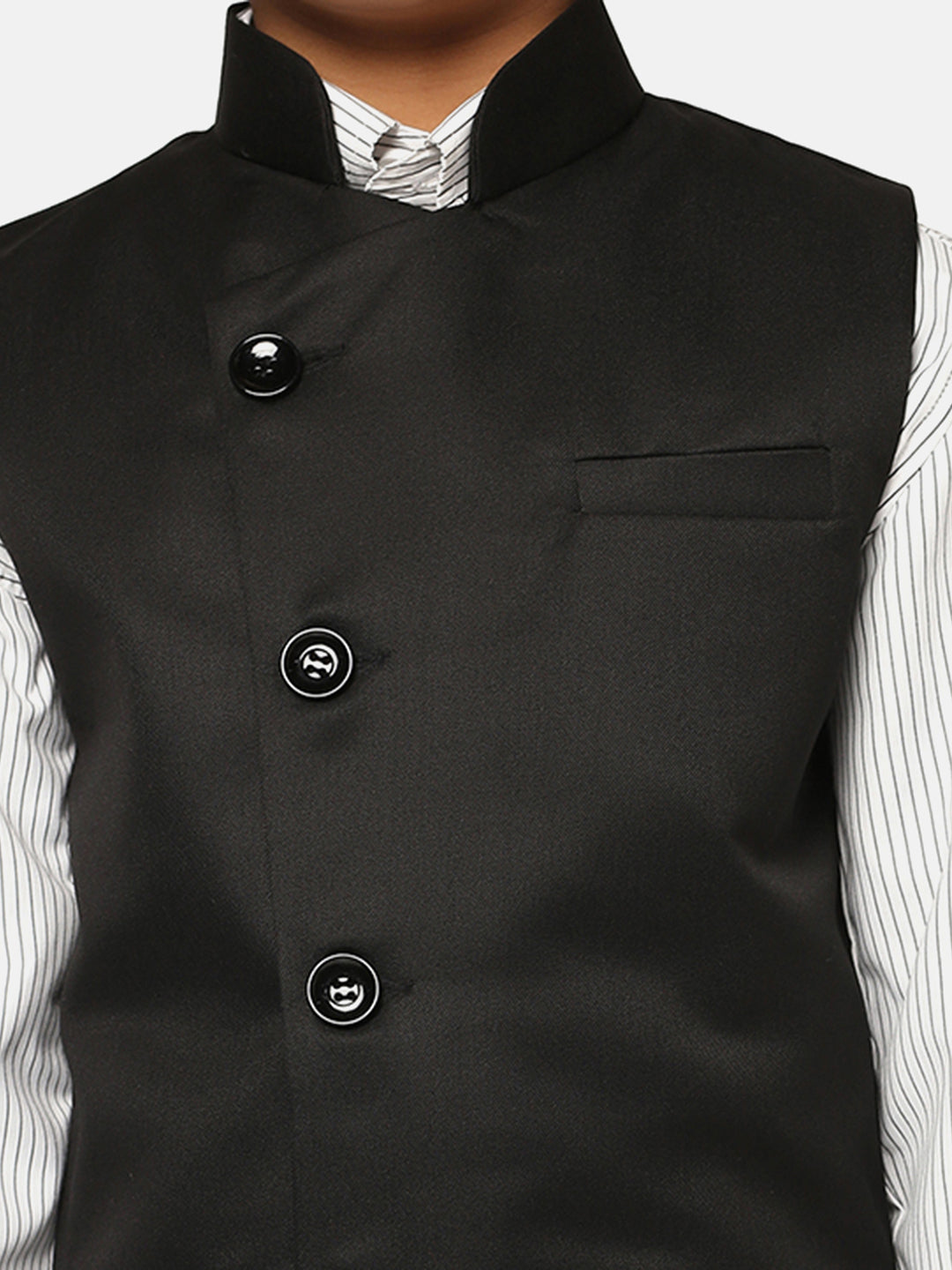 Boys Black 3 Piece Waistcoat Set - Tahvo India