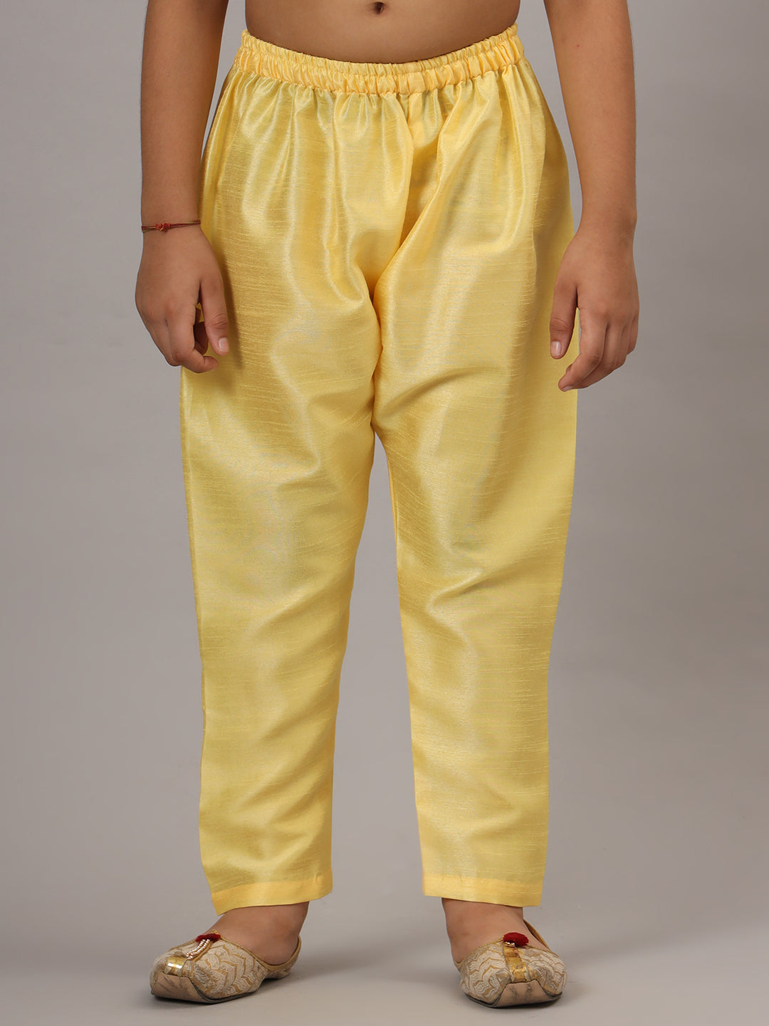 Boys Light Yellow Kurta Set Embroidered With Nehru Jacket - Tahvo India