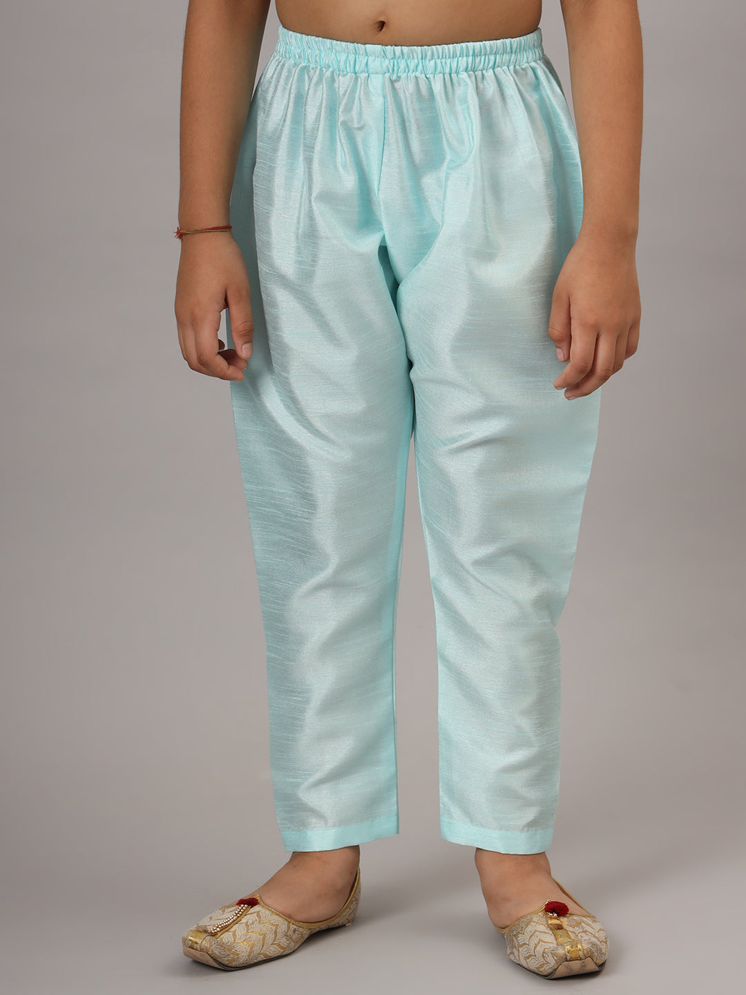 Boys Blue Kurta Set With Embroidered Nehru Jacket - Tahvo India