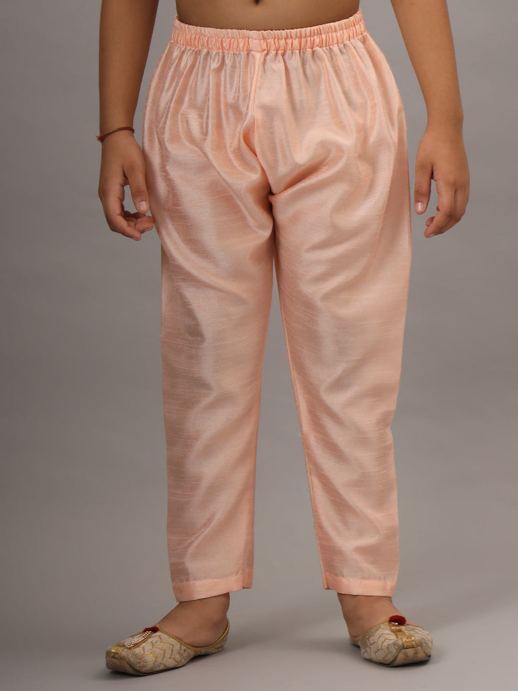Boys Peach Kurta Set With Embroidered Nehru Jacket - Tahvo India