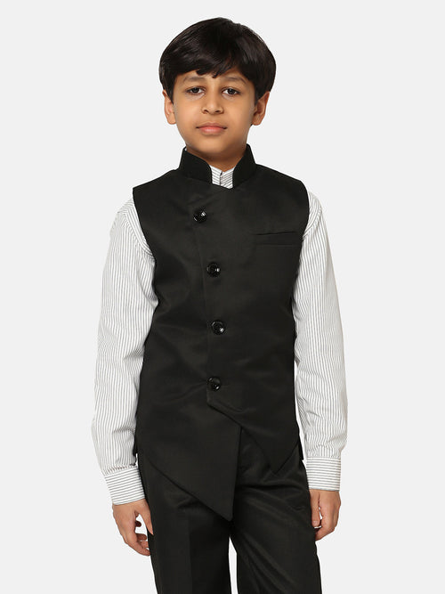 Boys Black Nehru Jacket - Tahvo India